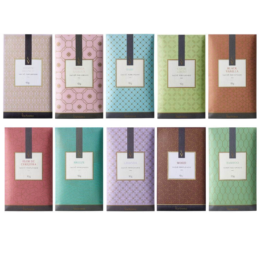 Produto Kit 10 Sachê Perfumado 10g Via Aroma - Sortidos