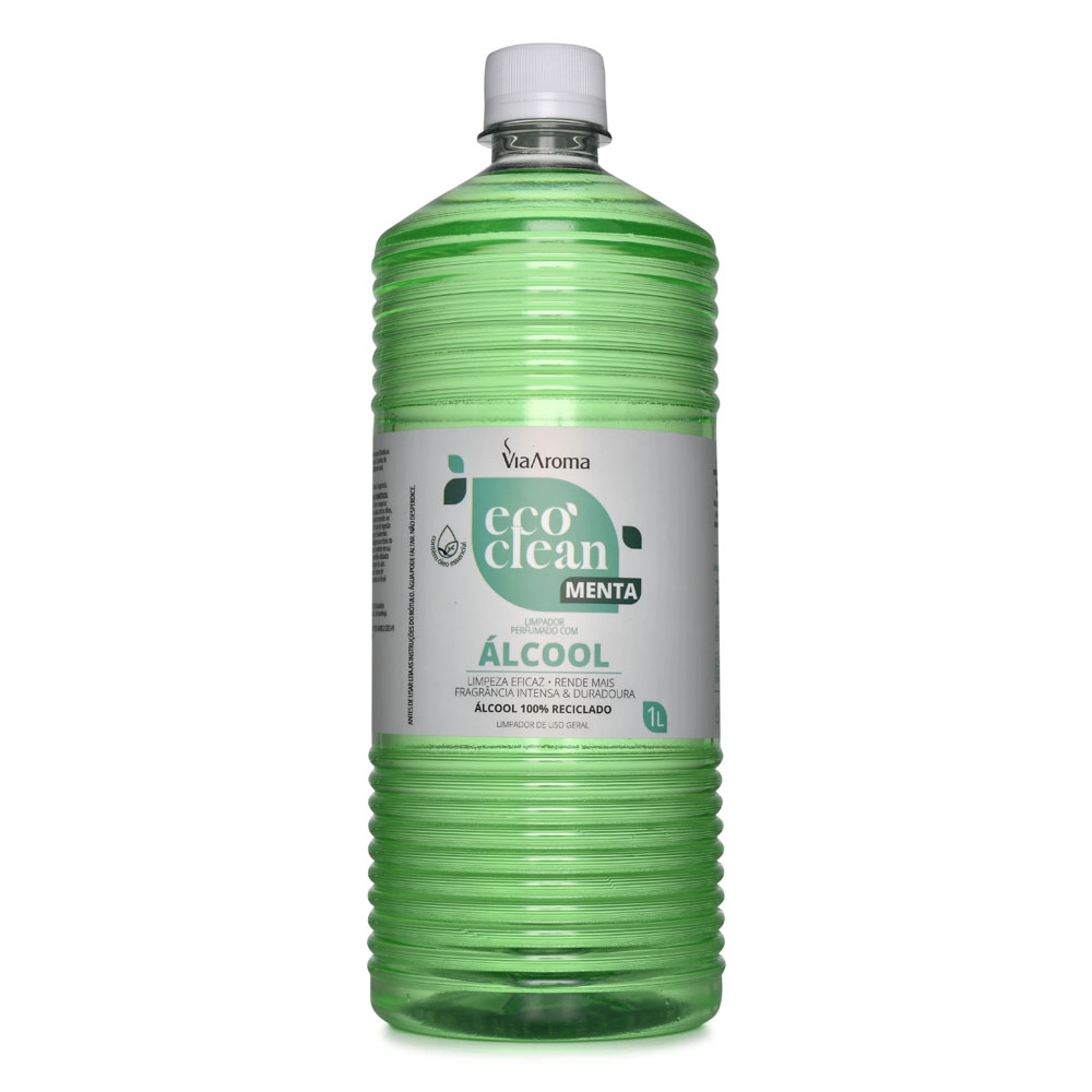 Produto Limpador Perfumado Com Álcool Eco Clean Menta Via Aroma - 1l Frente