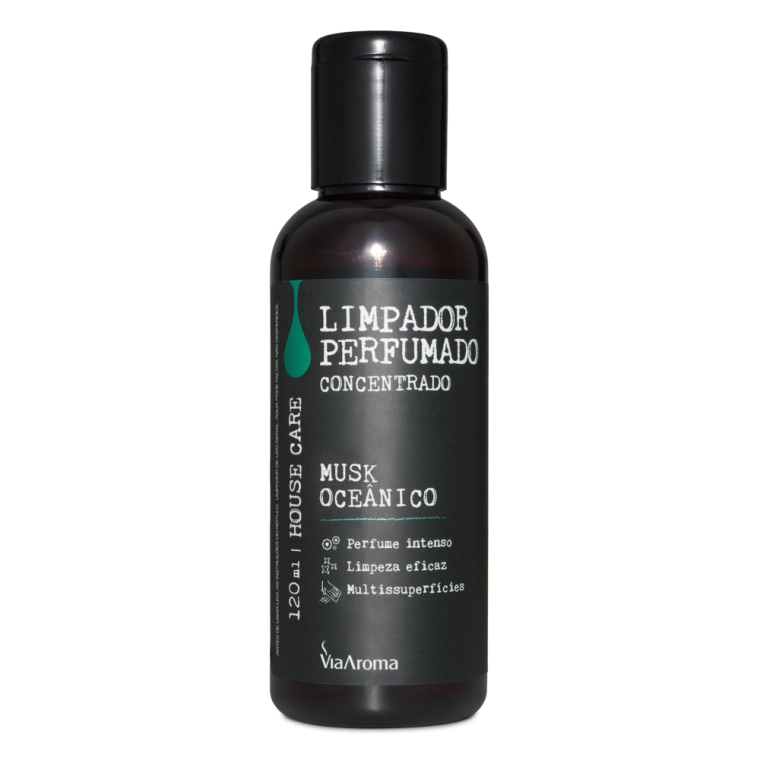 Limpador Perfumado Concentrado Musk Oceânico Via Aroma - 120ml Produto Limpador Perfumado Concentrado Musk Oceânico Via Aroma - 120ml