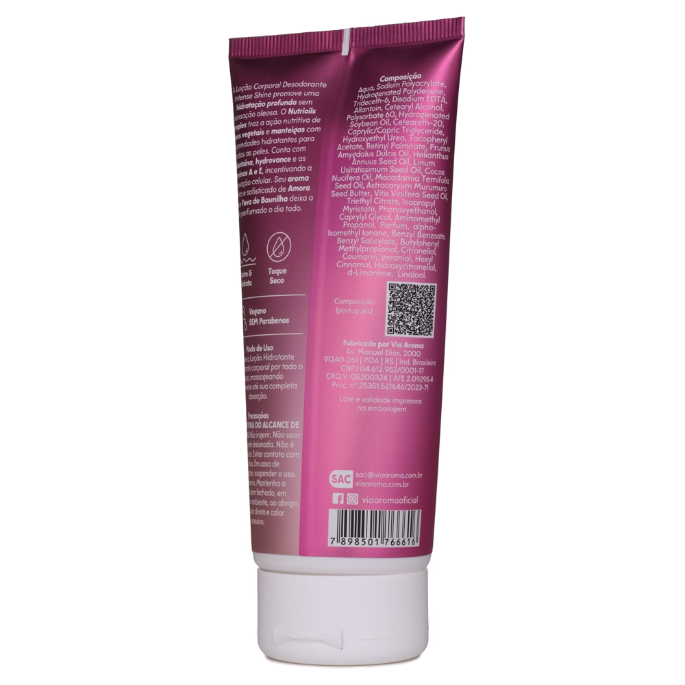 Produto Loção Corporal Desodorante Intense Shine Via Aroma - 200ml