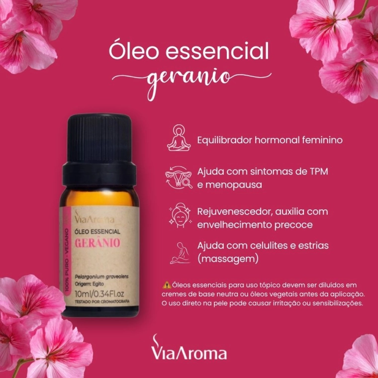 Produto Óleo Essencial Gerânio Via Aroma - 10ml