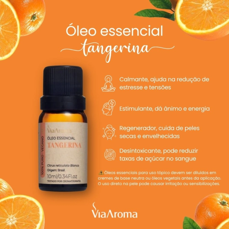 Produto Óleo Essencial Tangerina Via Aroma - 10ml