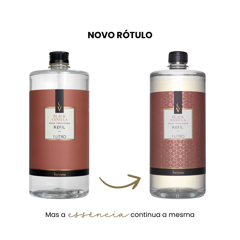 Produto Refil Água Perfumada Black Vanilla Via Aroma - 1l