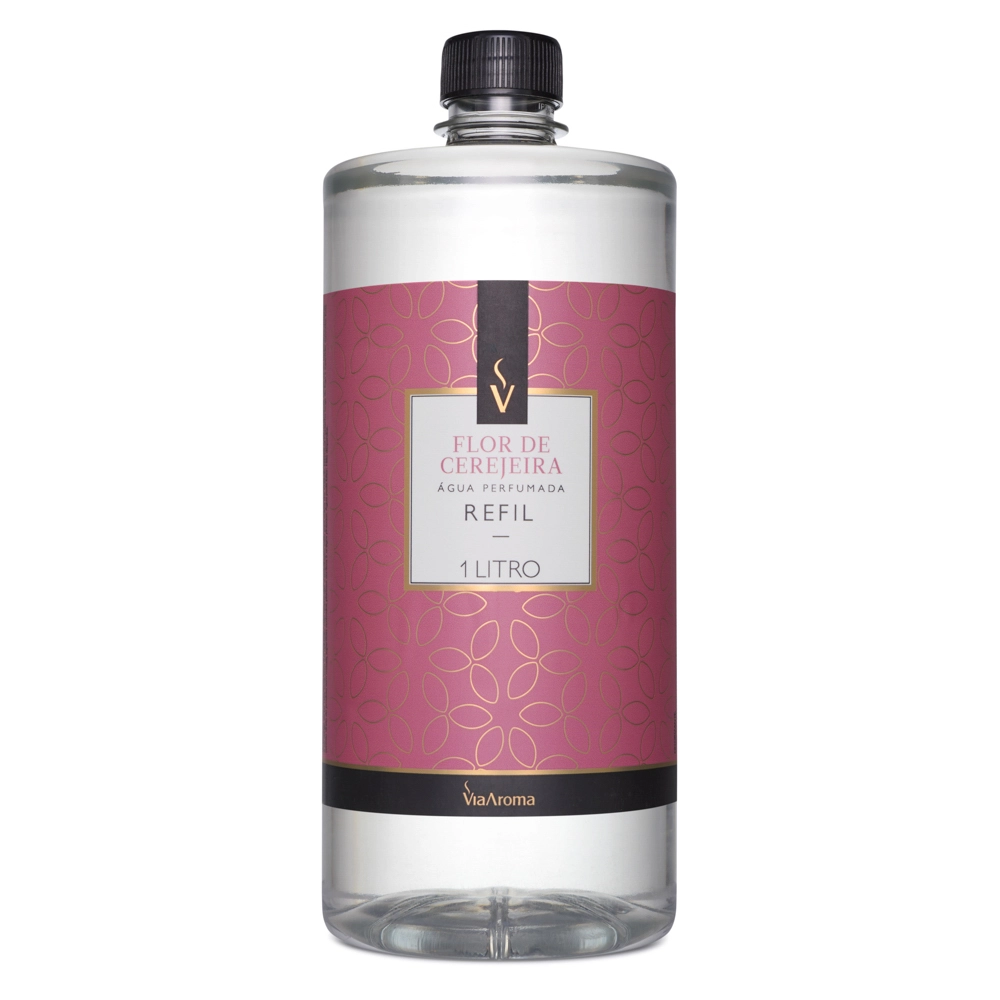 Produto Refil Água Perfumada Flor de Cerejeira Via Aroma - 1l frente