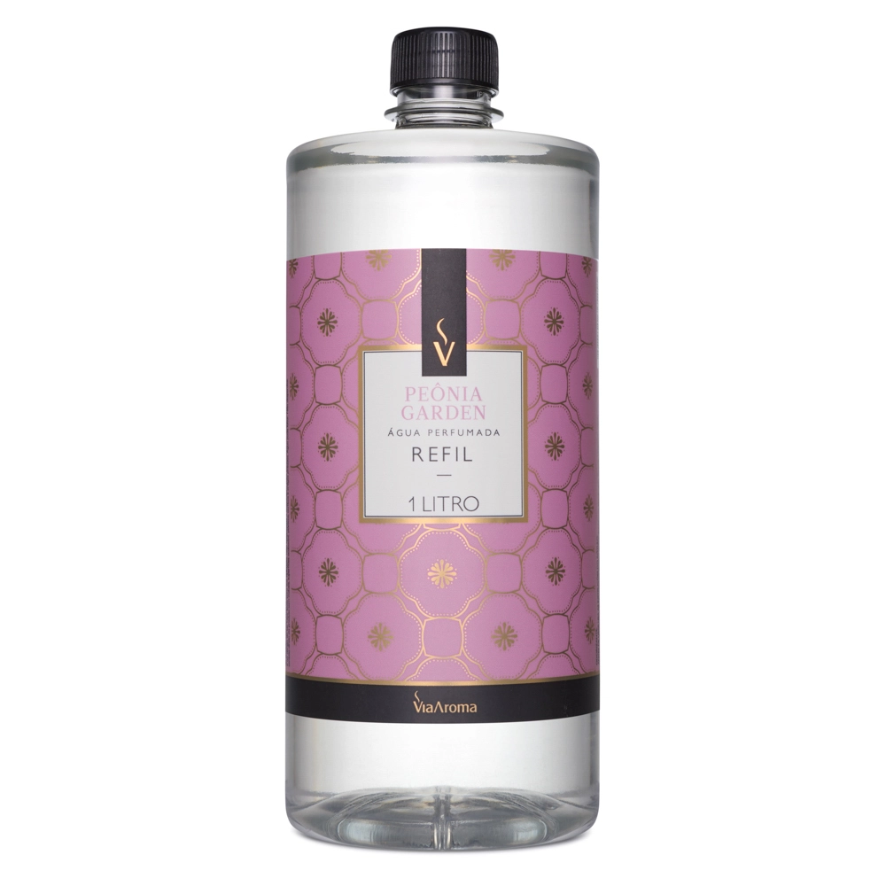 Produto Refil Água Perfumada Peônia Garden Via Aroma - 1l frente