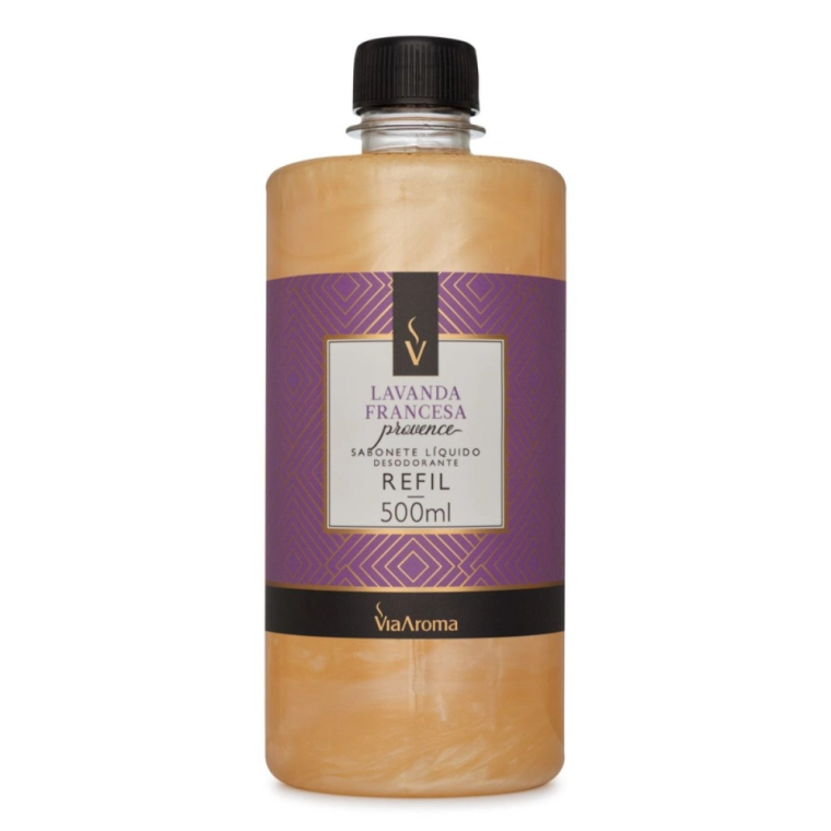 Produto Refil Sabonete Líquido Desodorante Lavanda Francesa Via Aroma - 500ml Frente