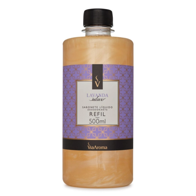 Produto Refil Sabonete Líquido Desodorante Lavanda Via Aroma - 500ml Frente
