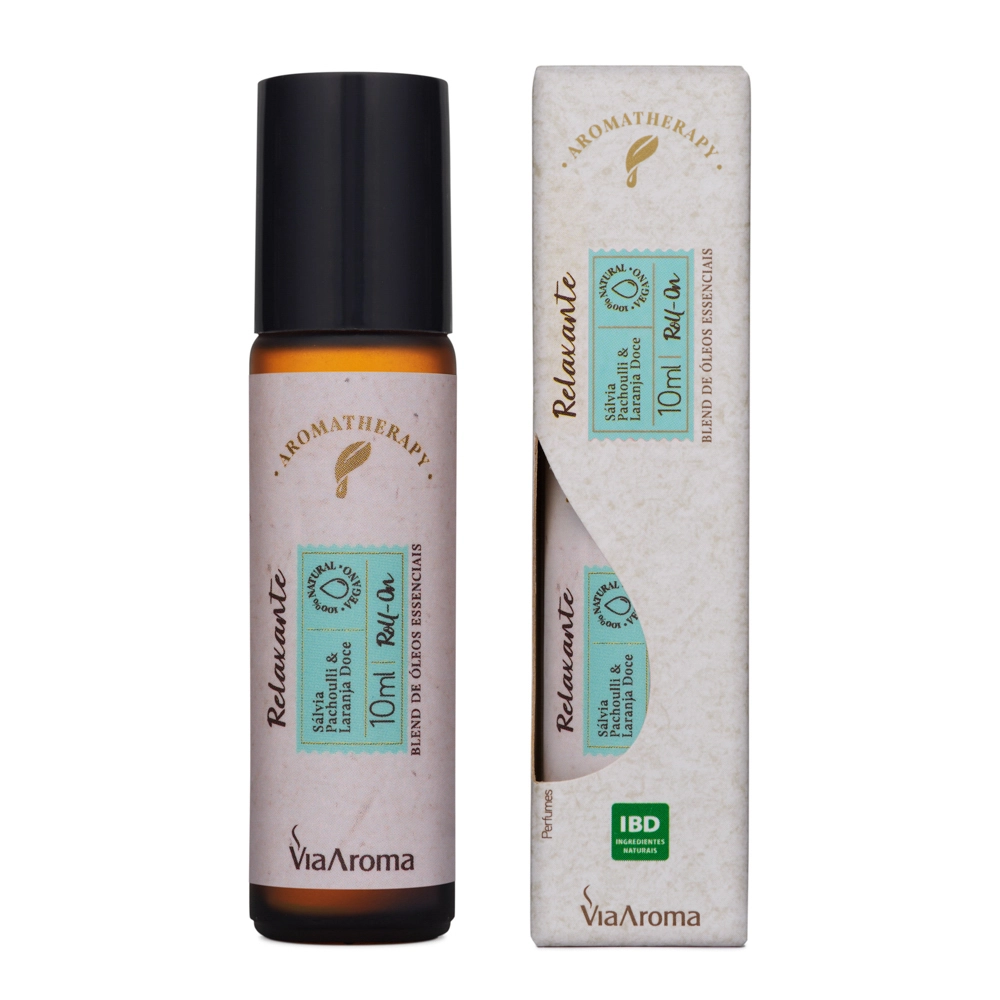 Produto Roll-On Blend Óleos Essenciais Relaxante Via Aroma - 10ml Embalagem