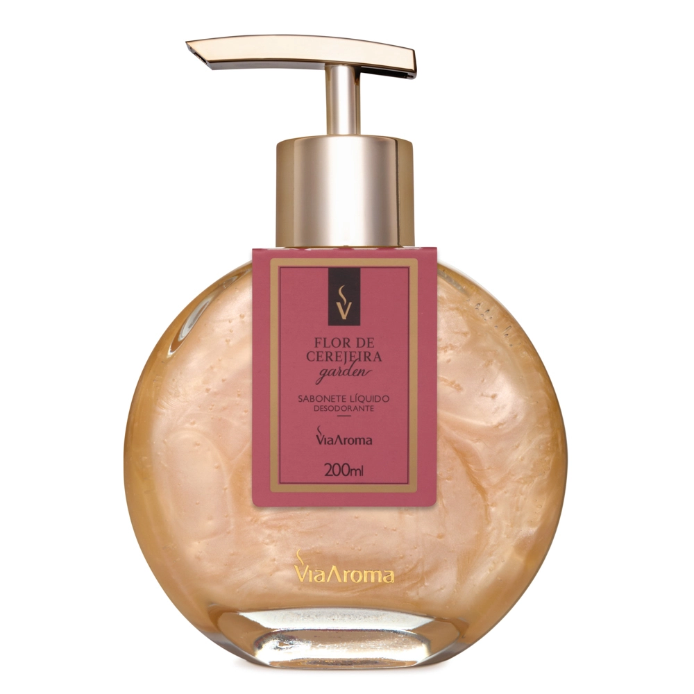 Sabonete Líquido Desodorante Flor de Cerejeira Via Aroma - 200ml Produto Sabonete Líquido Desodorante Flor de Cerejeira Via Aroma - 200ml
