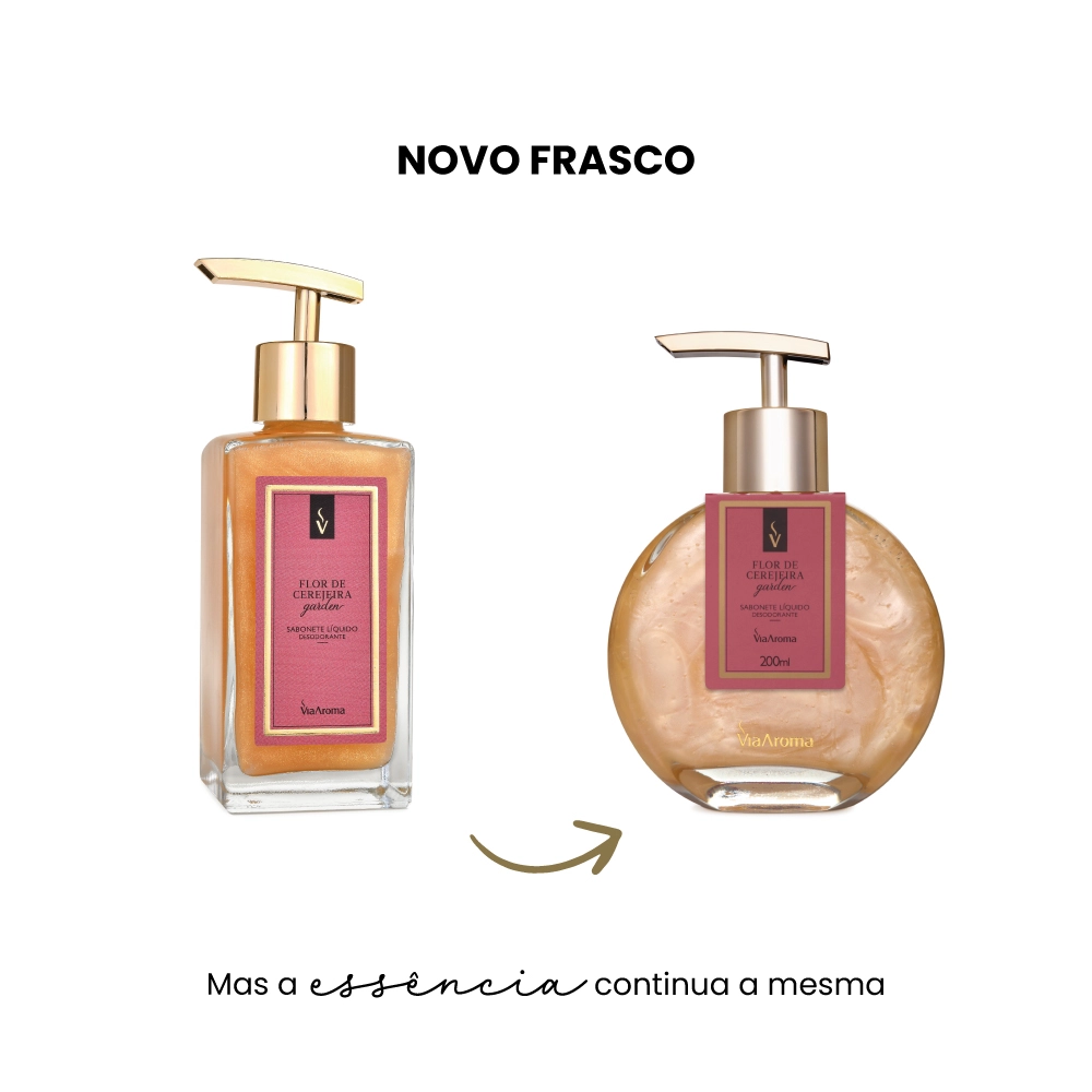 Sabonete Líquido Desodorante Flor de Cerejeira Via Aroma - 200ml Produto Sabonete Líquido Desodorante Flor de Cerejeira Via Aroma - 200ml