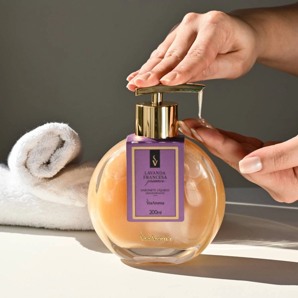 Produto Sabonete Líquido Desodorante Lavanda Francesa Via Aroma - 200ml