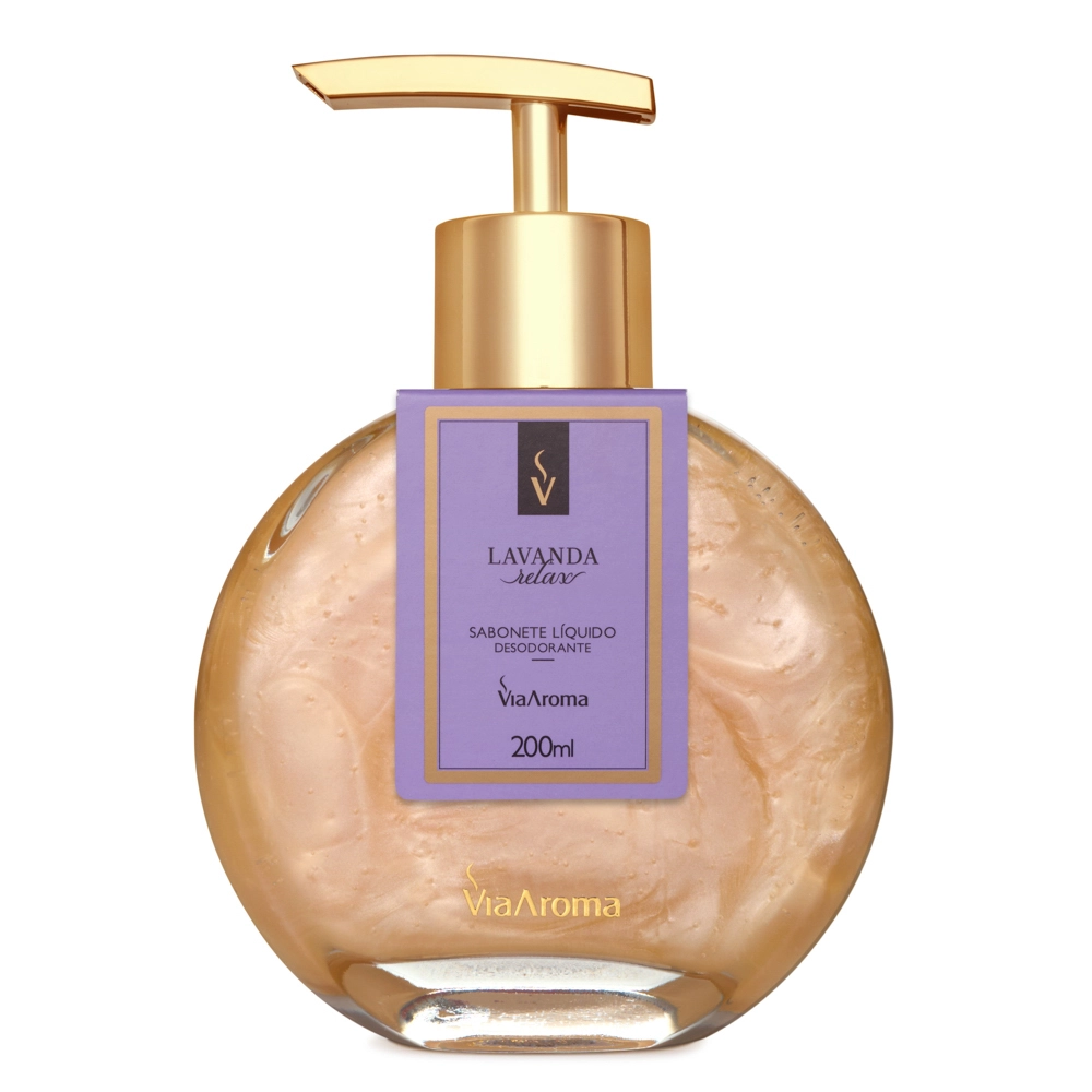 Produto Sabonete Líquido Desodorante Lavanda Via Aroma - 200ml frente
