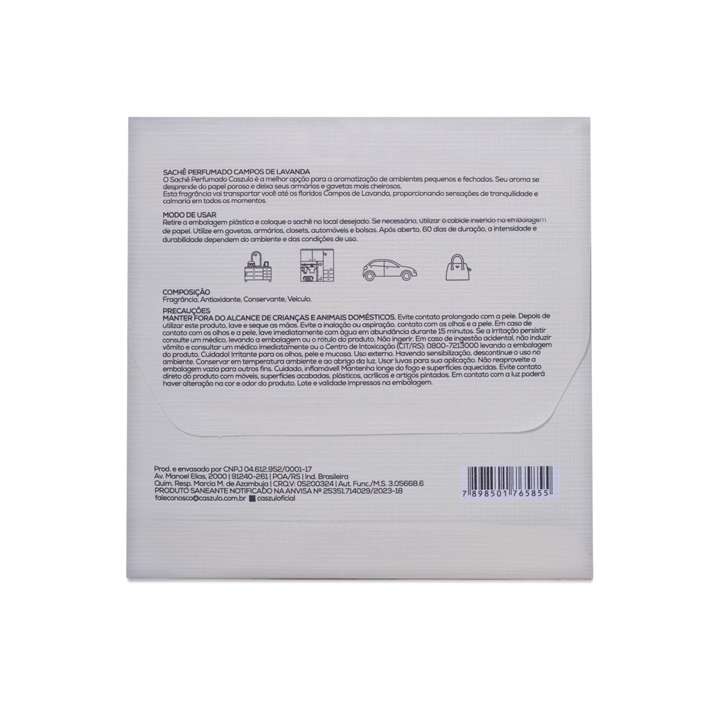 Sachê Perfumado Campos de Lavanda Caszulo - 20g Produto Sachê Perfumado Campos de Lavanda Caszulo - 20g
