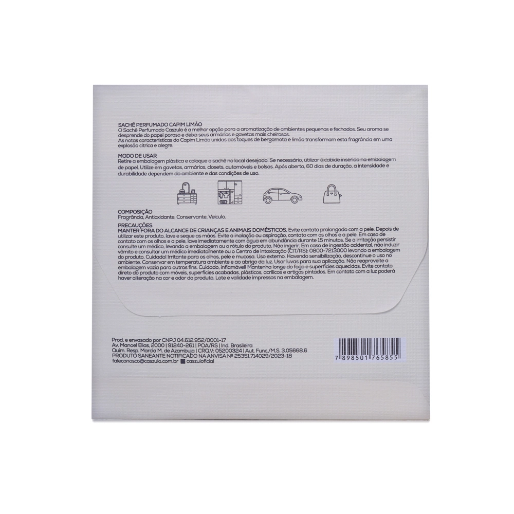 Produto Sachê Perfumado Capim Limão Caszulo - 20g
