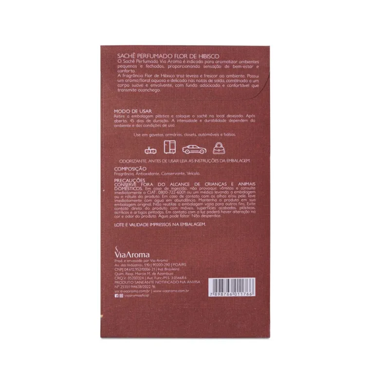 Sachê Perfumado Flor de Hibisco Via Aroma - 10g Produto Sachê Perfumado Flor de Hibisco Via Aroma - 10g