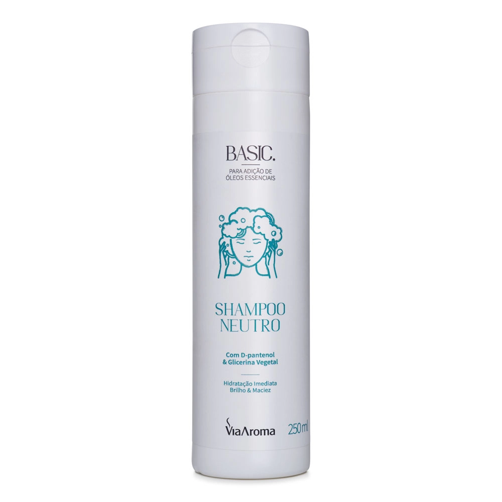 Shampoo Neutro Linha Basic Via Aroma - 250ml Frente Produto Shampoo Neutro Linha Basic Via Aroma - 250ml Frente
