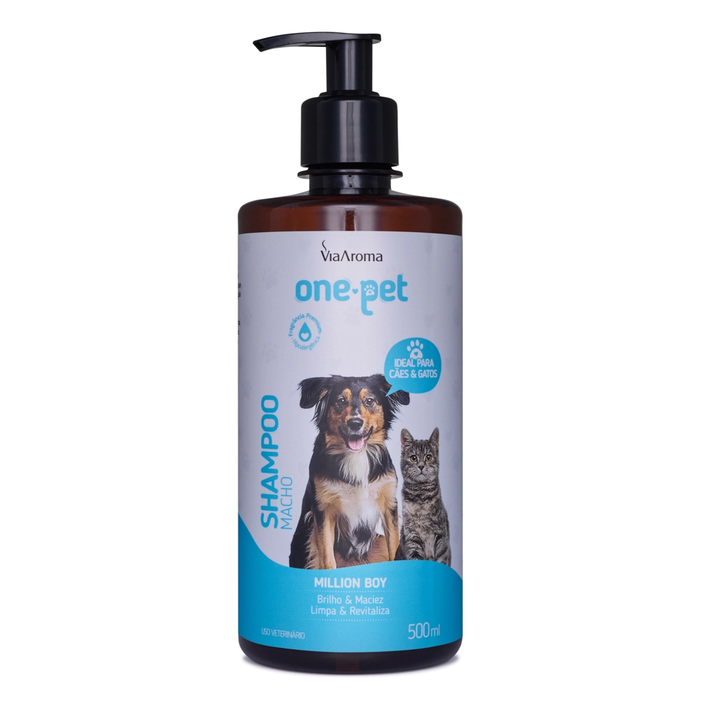 Produto Shampoo One Pet Macho Via Aroma – 500 ml Frente