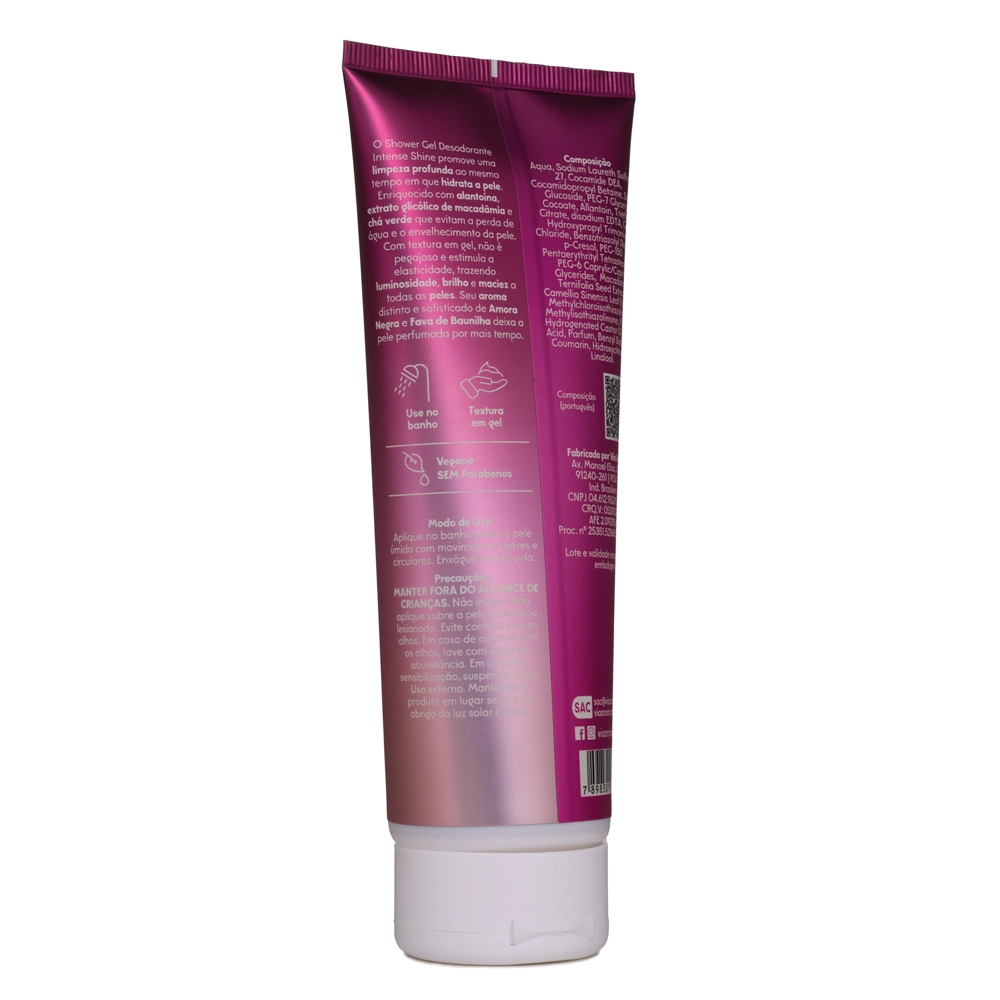 Shower Gel Desodorante Intense Shine Via Aroma - 250ml Produto Shower Gel Desodorante Intense Shine Via Aroma - 250ml