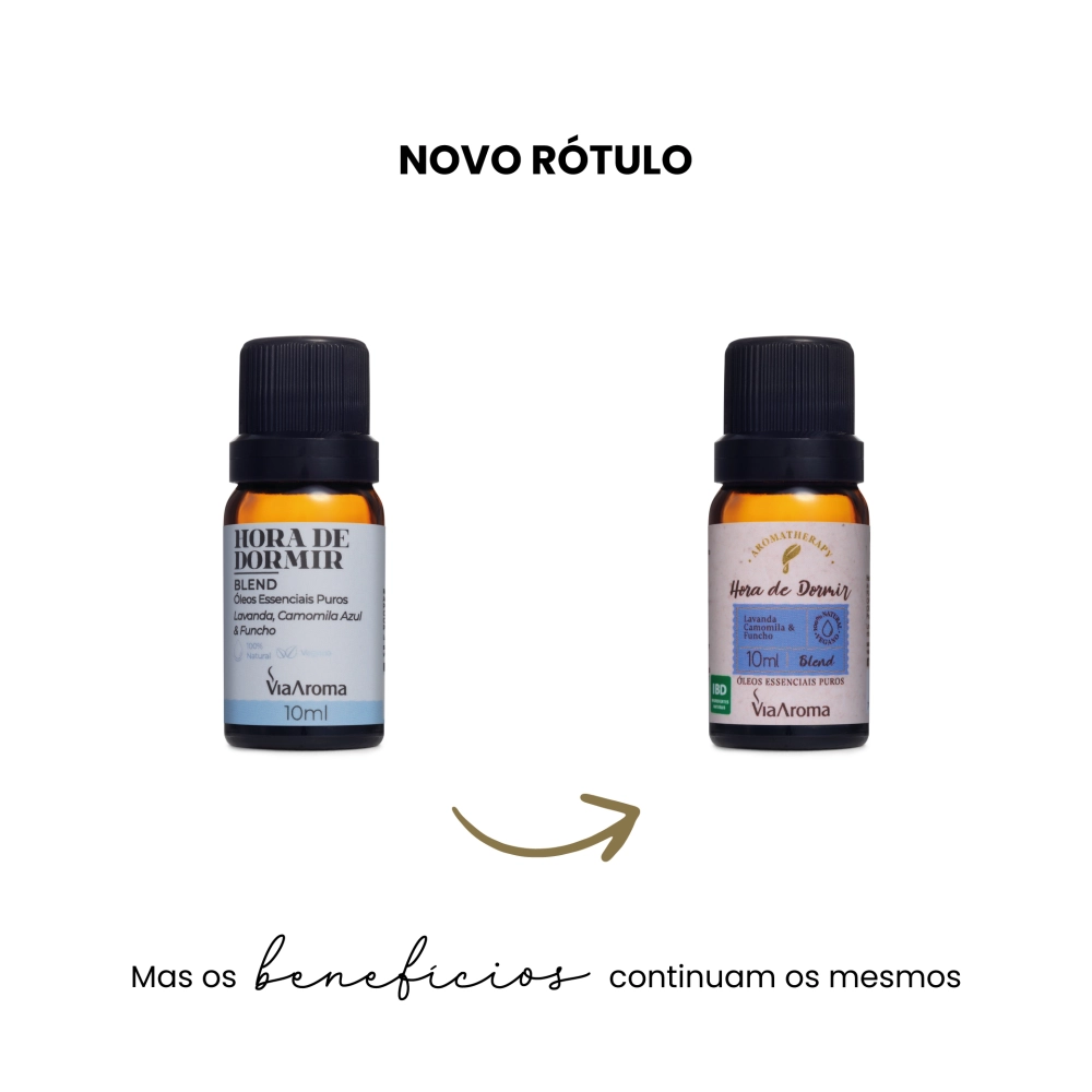 Blend de Óleos Essenciais Hora de Dormir Via Aroma - 10ml Antes e depois