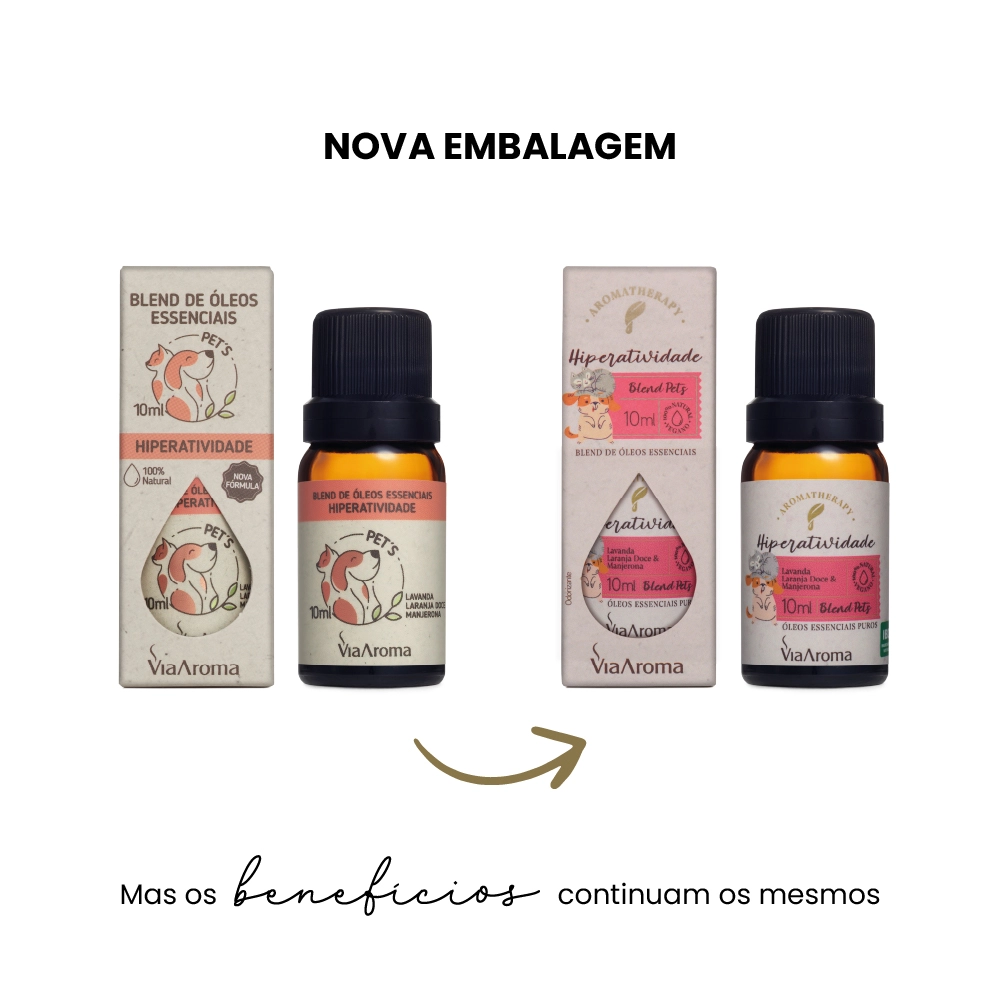 Blend de Óleos Essenciais Pets Hiperatividade Via Aroma - 10ml Antes e depois