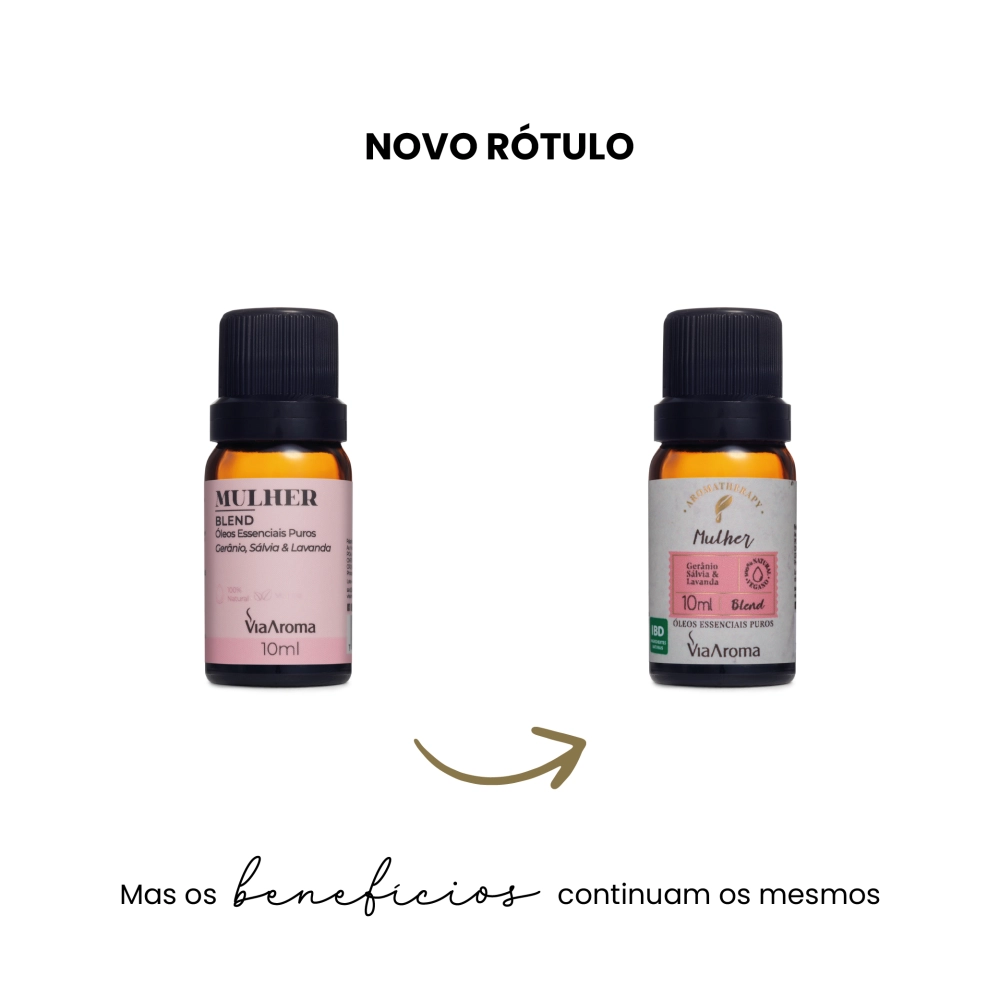 Blend de Ãleos Essenciais Mulher Via Aroma - 10ml Antes x depois Blend de Ãleos Essenciais Mulher Via Aroma - 10ml Antes x depois