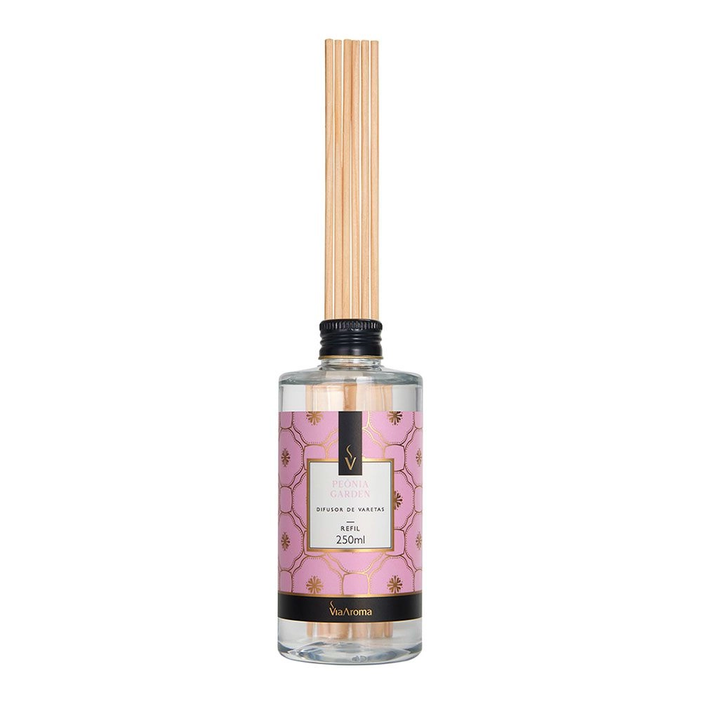 Refil Difusor de Varetas Peônia Garden Via Aroma - 250ml