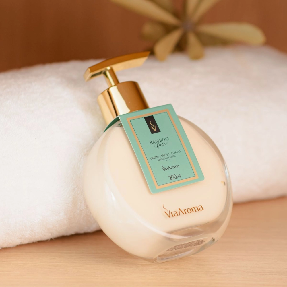 Creme Desodorante Mãos e Corpo Bamboo Via Aroma Produzida Creme Desodorante Mãos e Corpo Bamboo Via Aroma Produzida