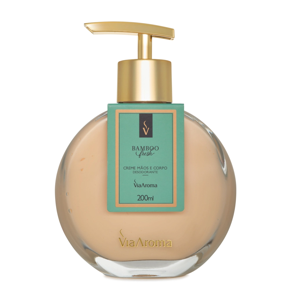 Creme Mãos e Corpo Desodorante Bamboo Via Aroma - 200ml Frente Creme Mãos e Corpo Desodorante Bamboo Via Aroma - 200ml Frente