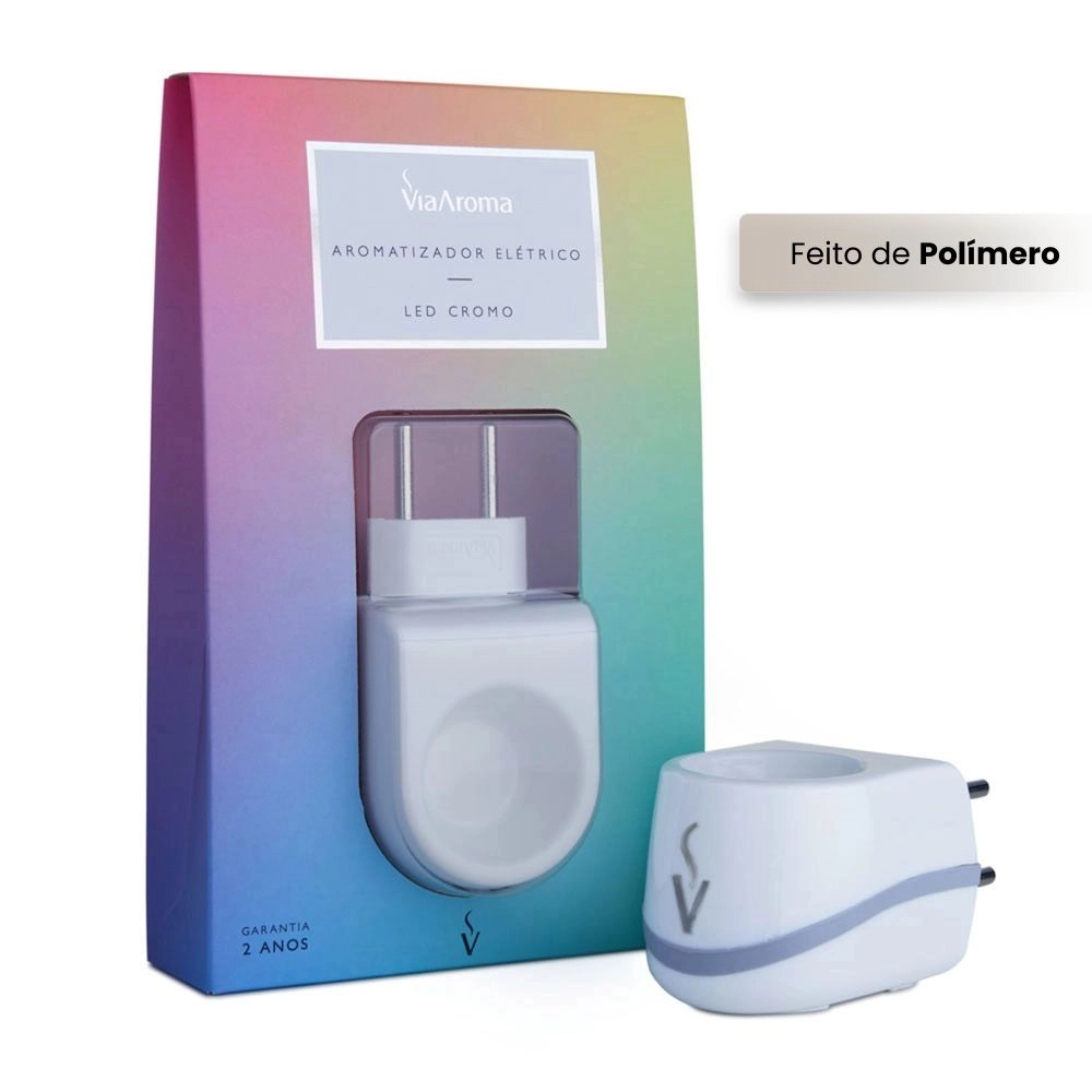 Difusor Aromatizador El&eacute;trico Standard Led Cromo Via Aroma