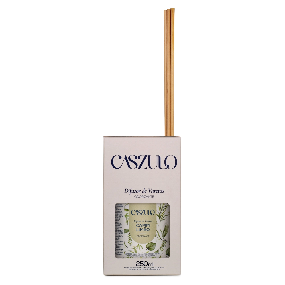 Difusor de Varetas Capim Limão Caszulo - 250ml Embalagem