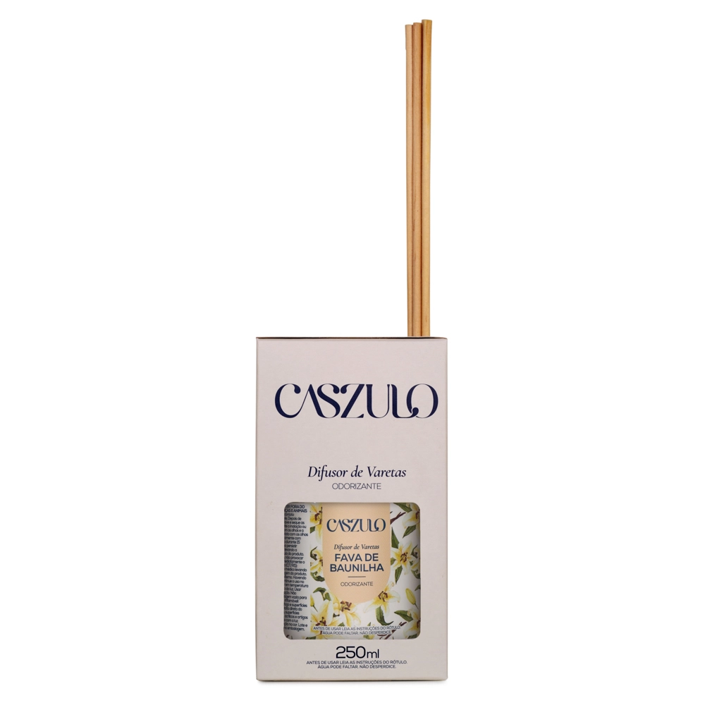 Difusor de Varetas Fava de Baunilha Caszulo - 250ml Embalagem
