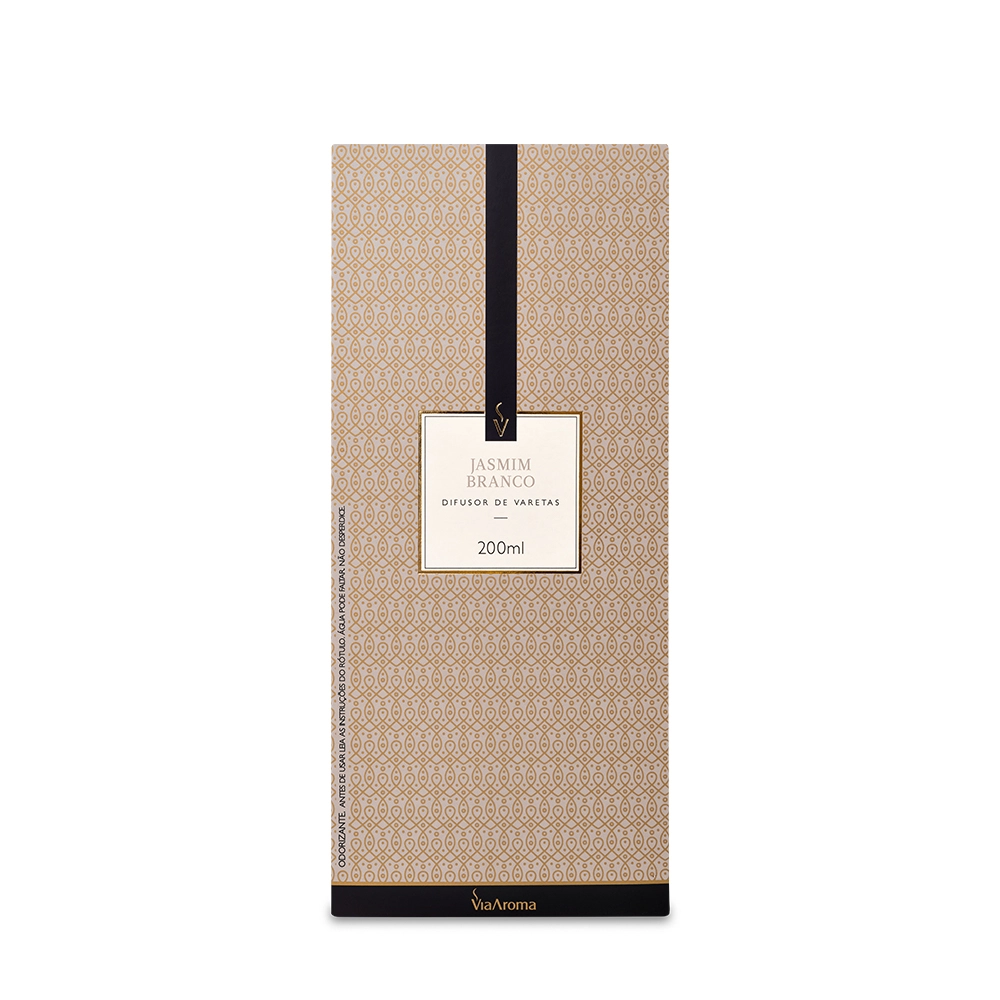Difusor de Varetas Jasmim Branco Via Aroma - 200ml