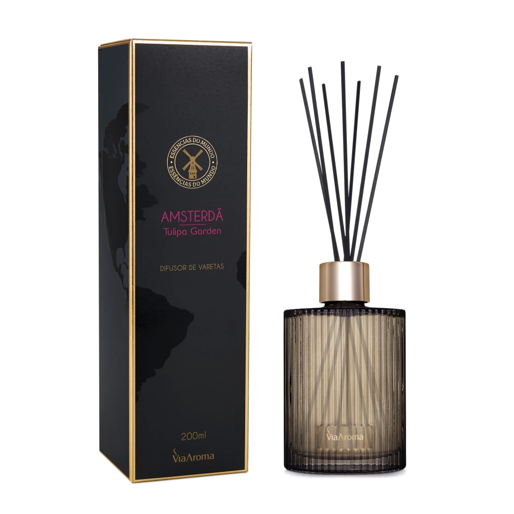 Difusor de Varetas Linha Mundo Amsterdã, Tulipa Garden Via Aroma - 200ml Frente