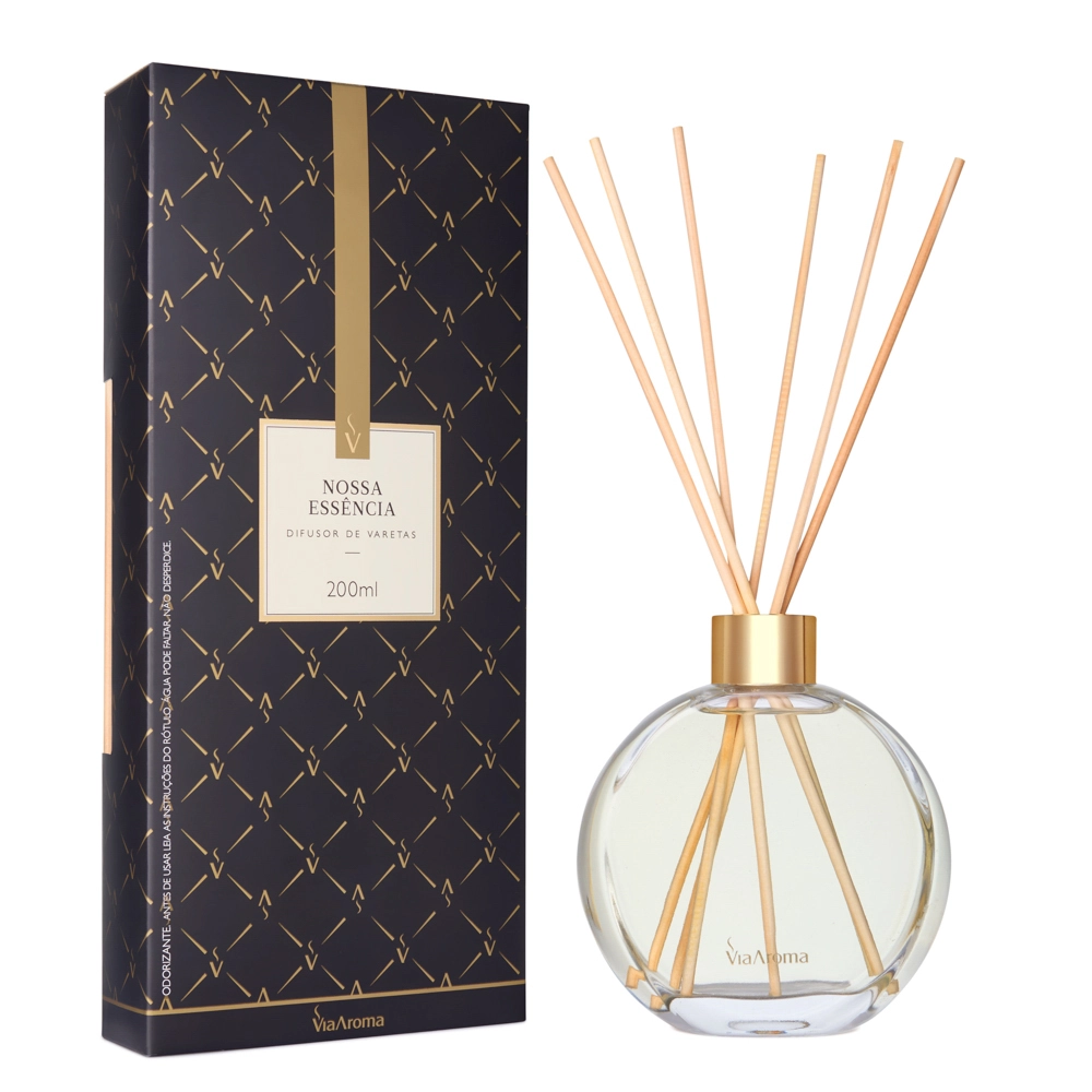 Difusor de Varetas Nossa Essência Via Aroma - 200ml Vidro fora da caixa