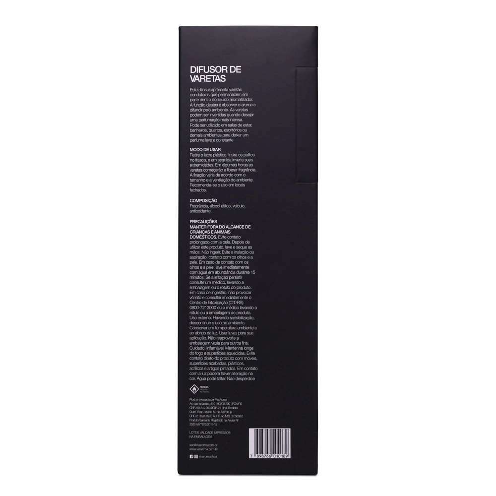 Difusor de Varetas Punta Cana Linha Mundo Via Aroma - 200ml traseira da embalagem 