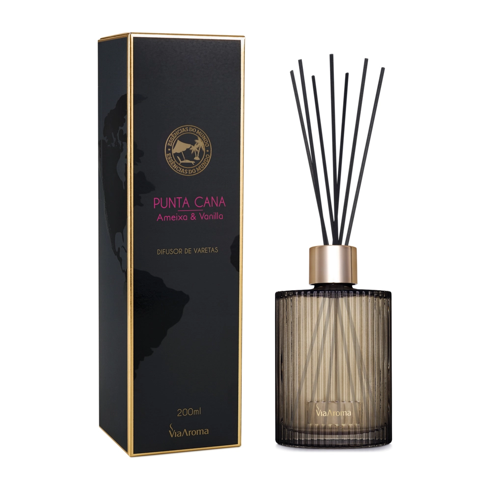 Difusor de Varetas Punta Cana Linha Mundo Via Aroma - 200ml Frente com embalagem