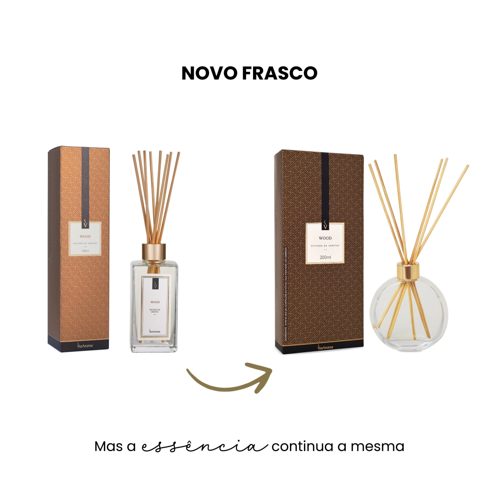 Difusor de Varetas Wood Via Aroma -  200ml