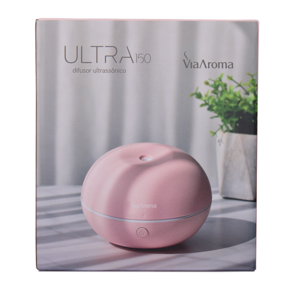 Difusor Ultrassônico ULTRA Rosa 150ml Via Aroma Ambiente 