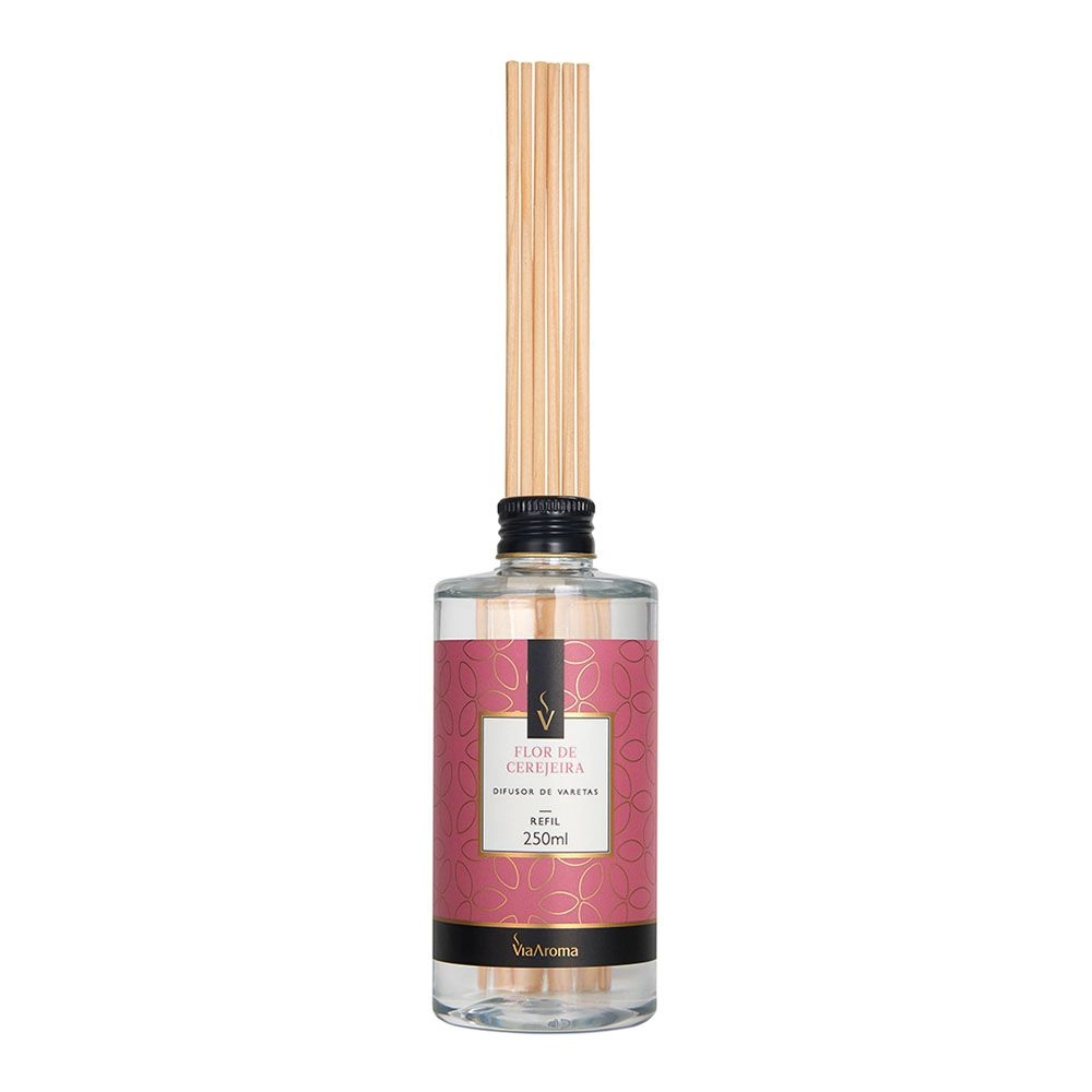 Refil Difusor de Varetas Flor de Cerejeira Via Aroma - 250ml