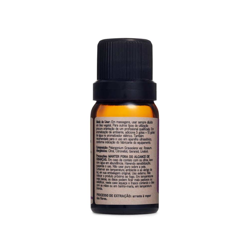 &Atilde;leo Essencial Ger&Atilde;&cent;nio Rosa Via Aroma - 5ml traseira