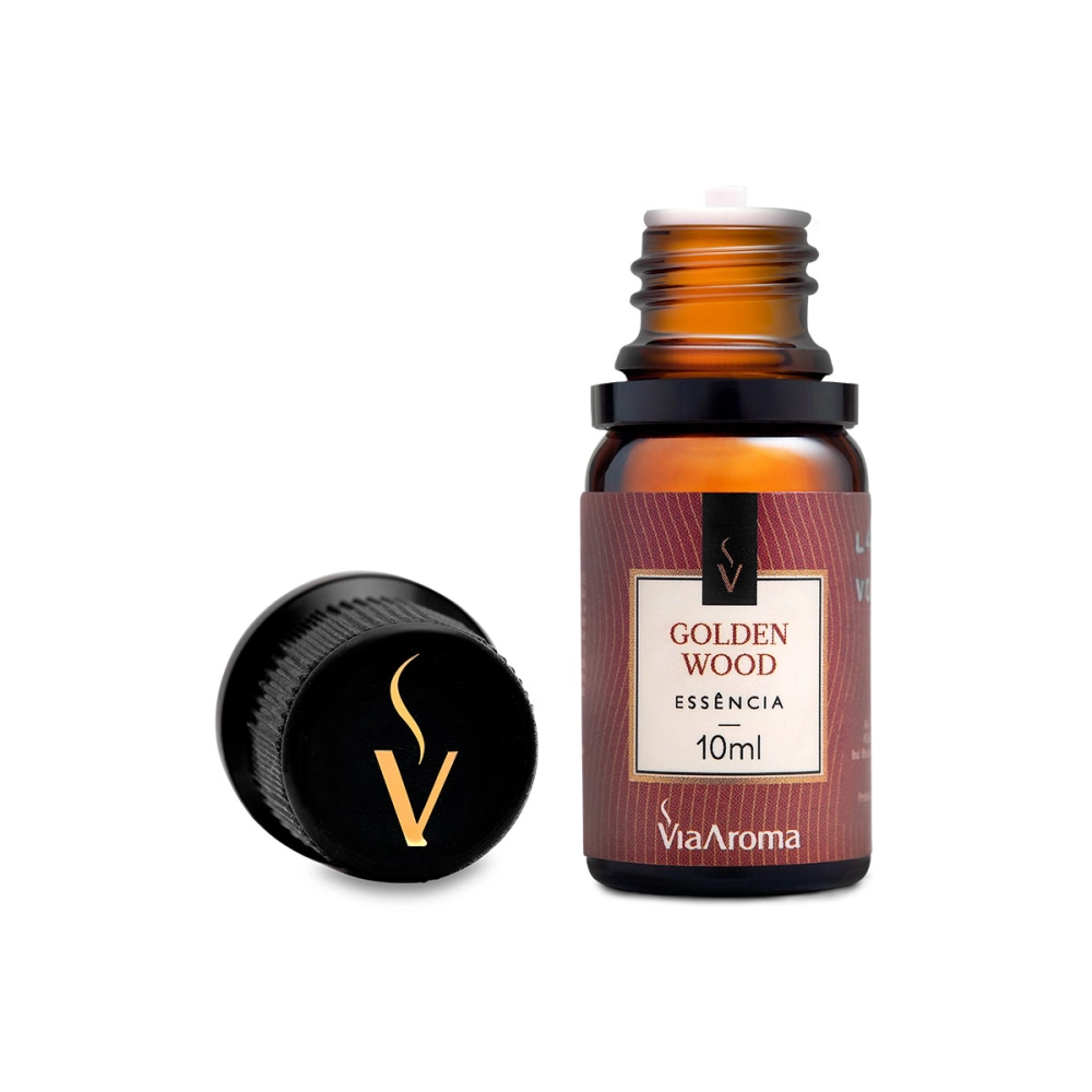 Essência Golden Wood Via Aroma – 10 ml Tampa