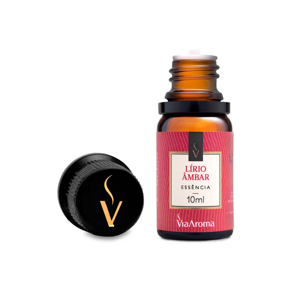 Essência Lírio Âmbar Via Aroma - 10 ml Tampa
