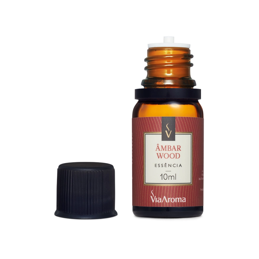 Essência Âmbar Wood Via Aroma - 10ml Tampa