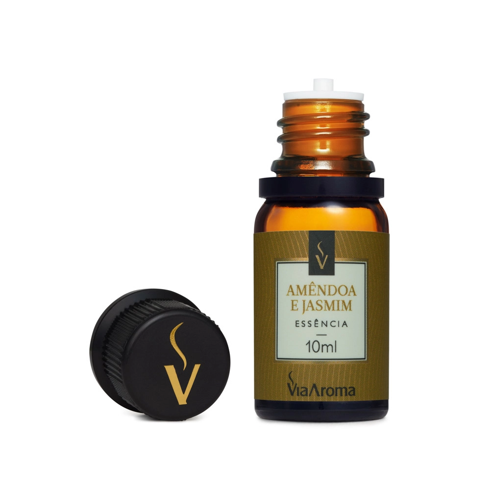 Ess&Atilde;&ordf;ncia Amendoa e Jasmim Via Aroma - 10ml Tampa