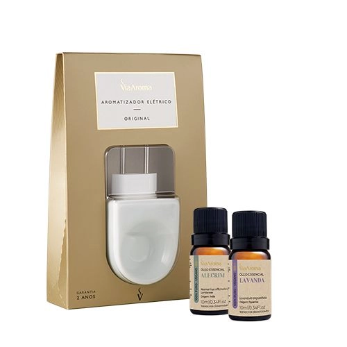 Kit Aromatizador Elétrico Original mais 2 Ãleos Essenciais Via Aroma - Alecrim e Lavanda Kit Aromatizador Elétrico Original mais 2 Ãleos Essenciais Via Aroma - Alecrim e Lavanda