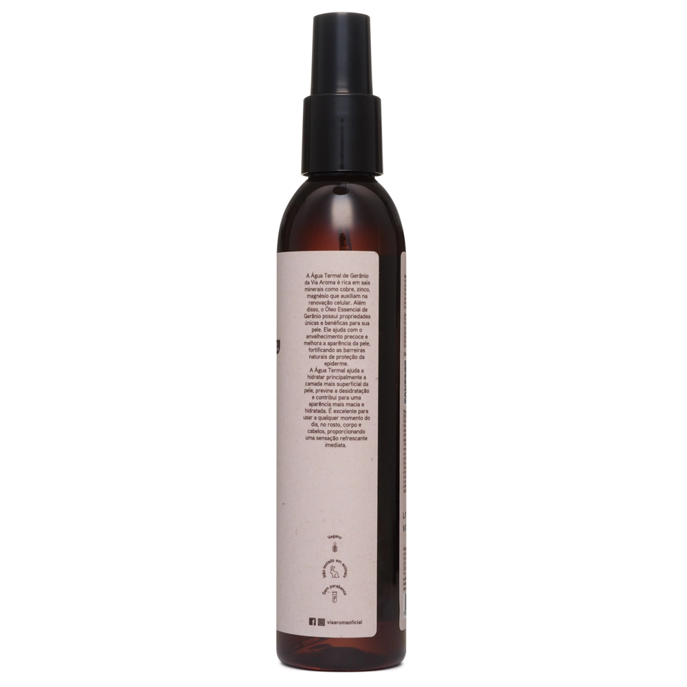  Água Termal com Óleo Essencial de Gerânio Via Aroma - 200ml lateral esquerda