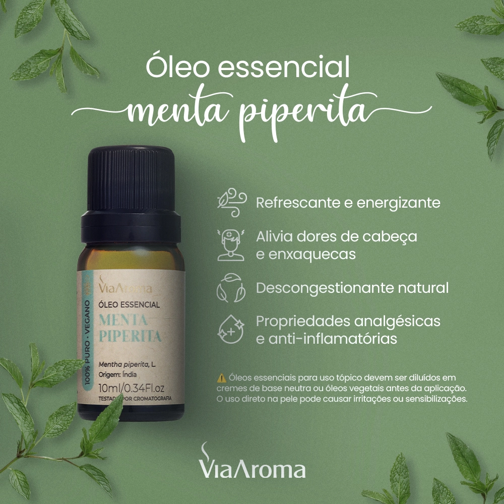 Óleo Essencial Menta Piperita Via Aroma Benefícios