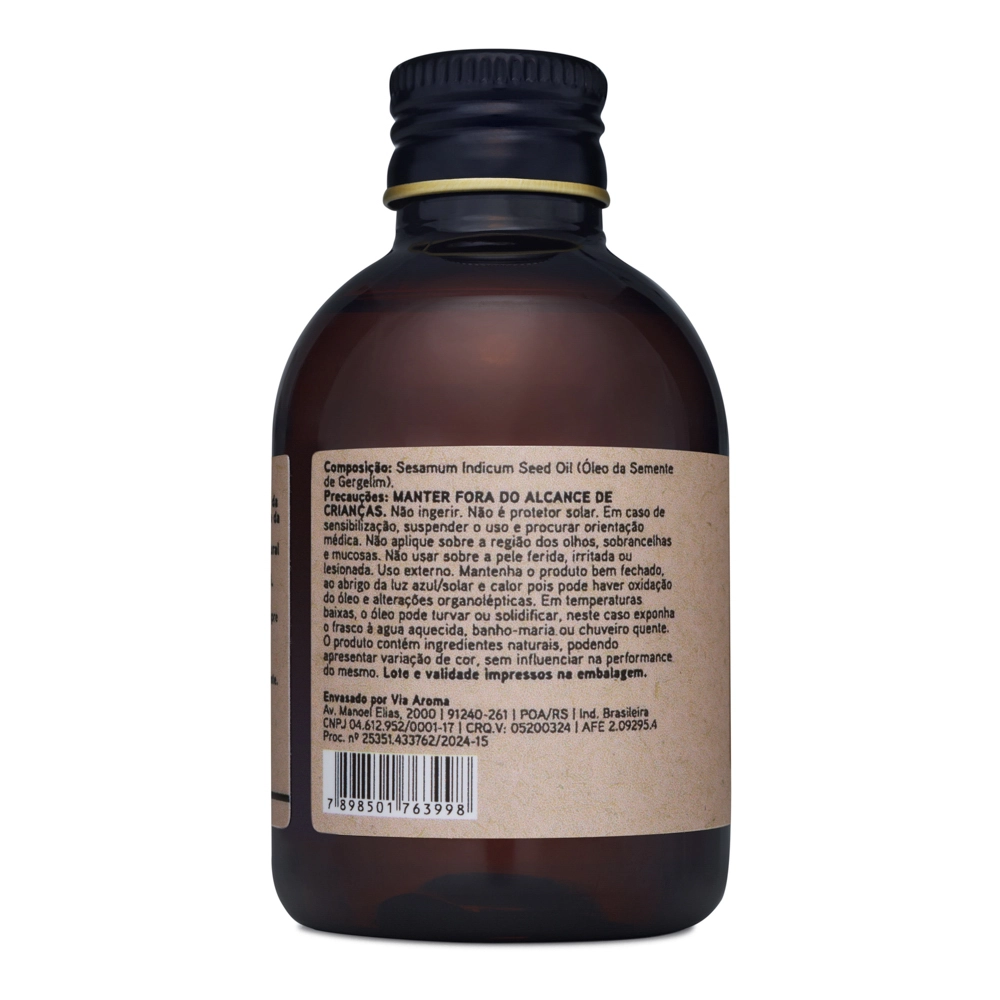 Óleo Vegetal de Gergelim Via Aroma - 120 ml Traseira