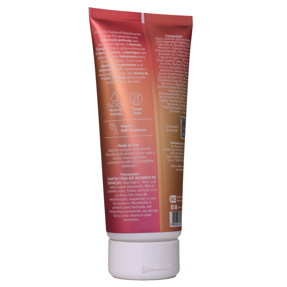 Loção Corporal Desodorante Intense Fun Via Aroma - 200ml Lateral direita