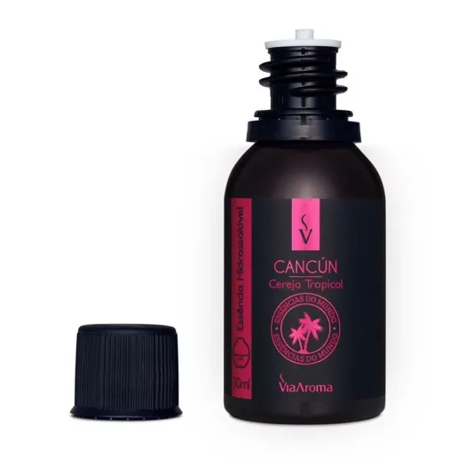 Essência Hidrossolúvel Cancun Cereja Tropical Linha Mundo Via Aroma - 30ml Produto Essência Hidrossolúvel Cancun Cereja Tropical Linha Mundo Via Aroma - 30ml
